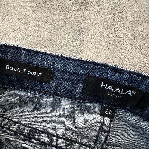 Haala Denim Jeans Size 24 Bella Trouser Flare Leg Dark Wash - Picture 3 of 7